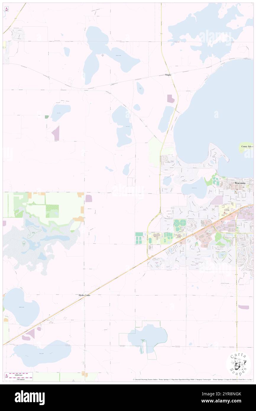 Township of Waconia, Carver County, US, United States, Minnesota, N 44 50' 53'', S 93 49' 54'', map, Cartascapes Map published in 2024. Explore Cartascapes, a map revealing Earth's diverse landscapes, cultures, and ecosystems. Journey through time and space, discovering the interconnectedness of our planet's past, present, and future. Stock Photo