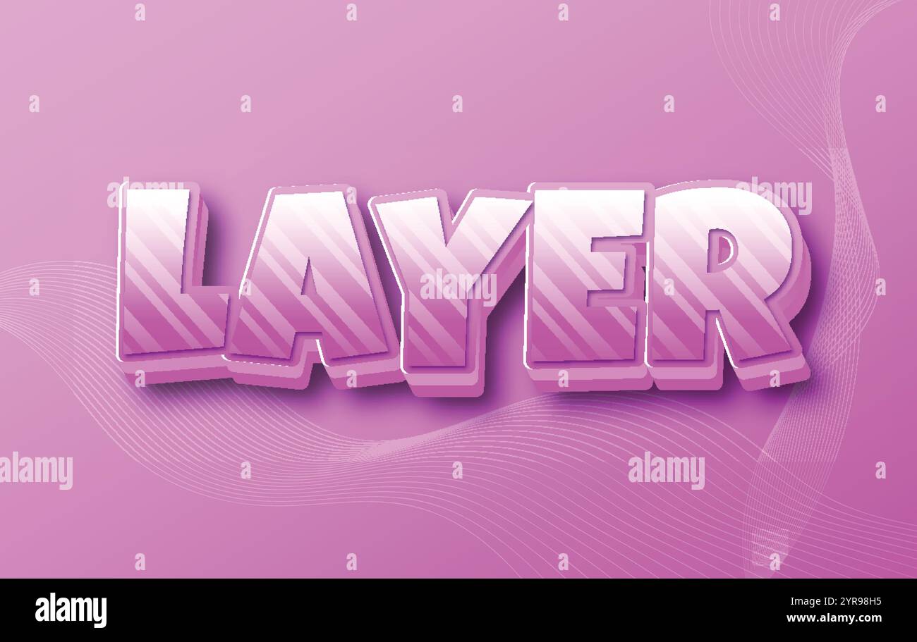 3D Editable Vector Style Text Effect Stock Vector