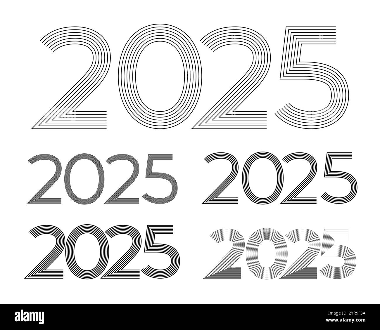Year 2025 vector vectors Black and White Stock Photos & Images Alamy