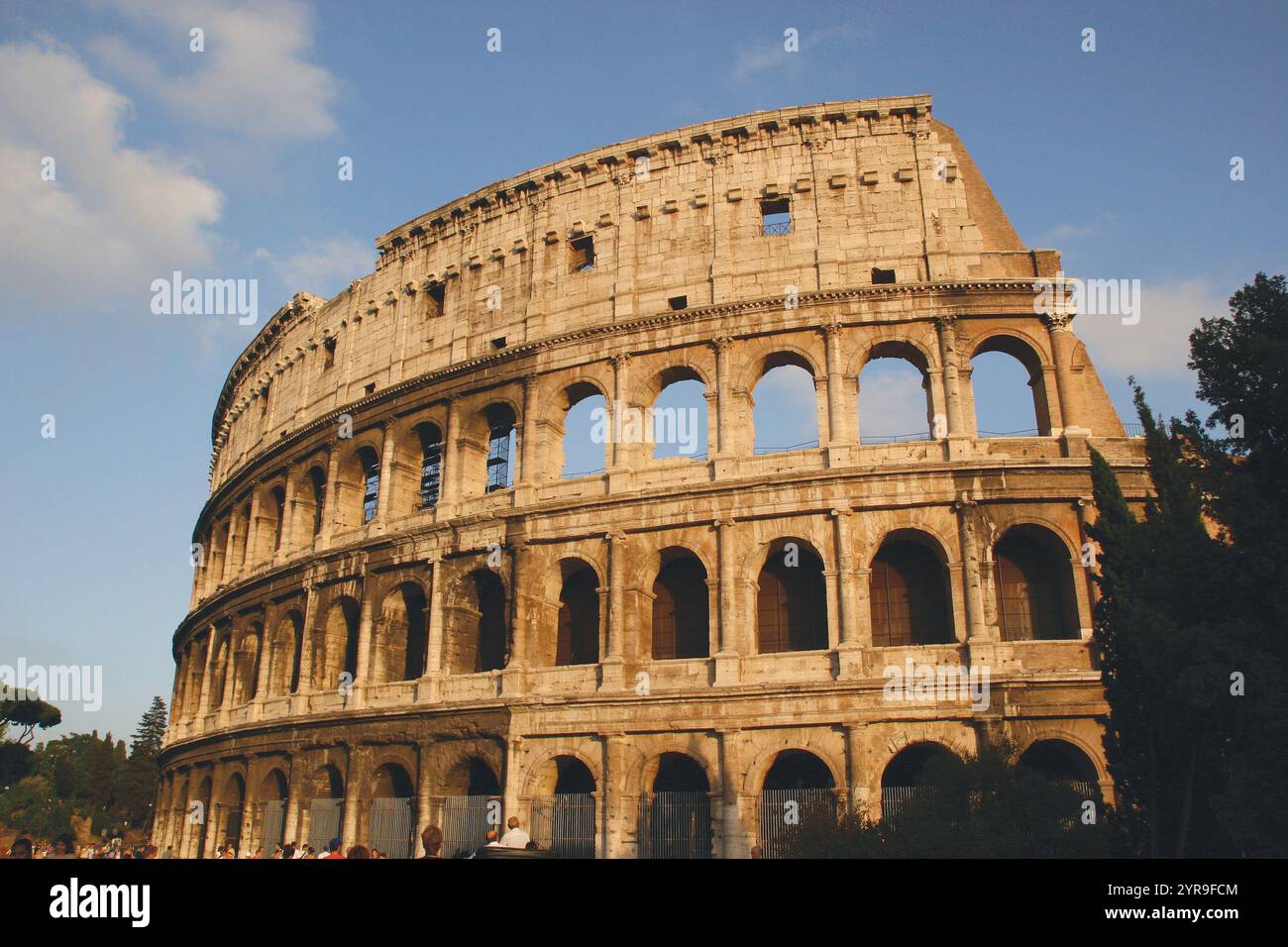 Roman Art. The Colosseum (Coliseum) or Flavian Amphitheatre. Its construction started between 70 and 72 AD under emperor Vespasian. Was completed in 8 Stock Photo