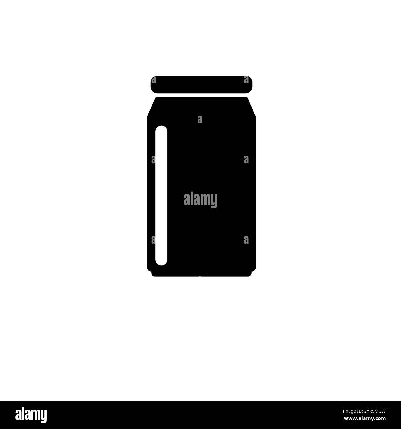 Aluminum Can, Soda Drink, Beer Solid Flat Vector Icon Isolated on White Background. Stock Vector
