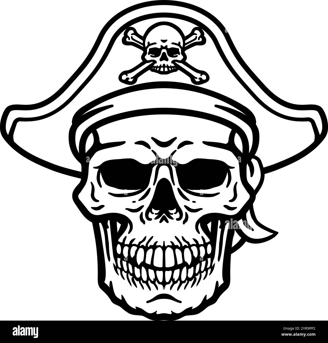 Pirate Hat Skull and Crossbones Cartoon Stock Vector Image & Art - Alamy