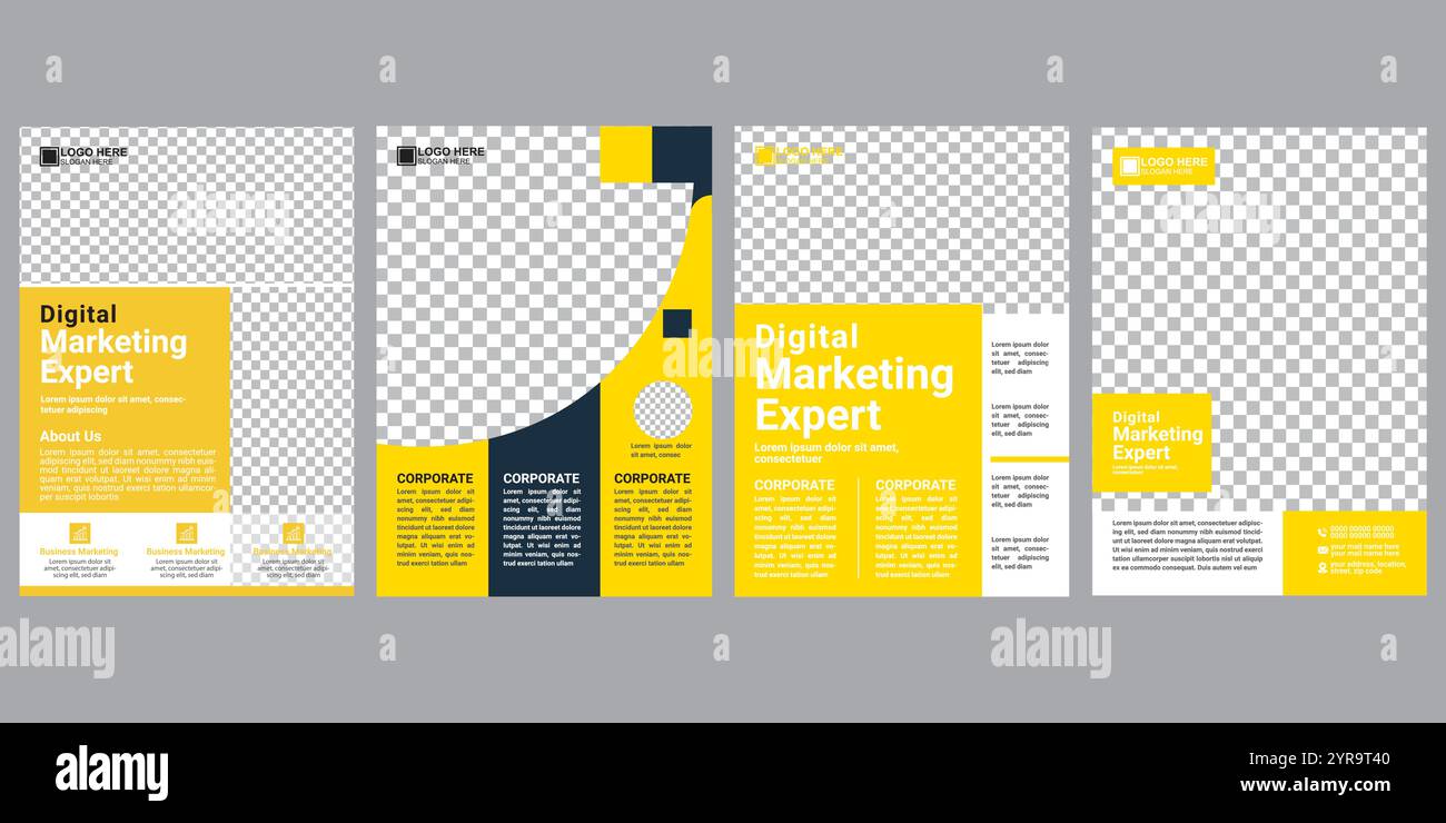 Digital marketing flyer design, business poster template, corporate flyer background Stock Vector