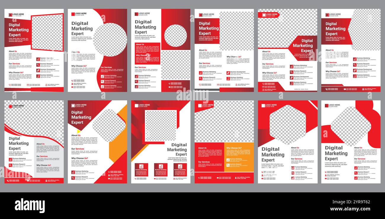 Digital marketing flyer design, business poster template, corporate flyer background Stock Vector