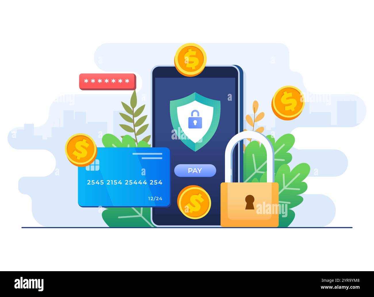 Picture of Safe payment Stock Vector Images - Alamy