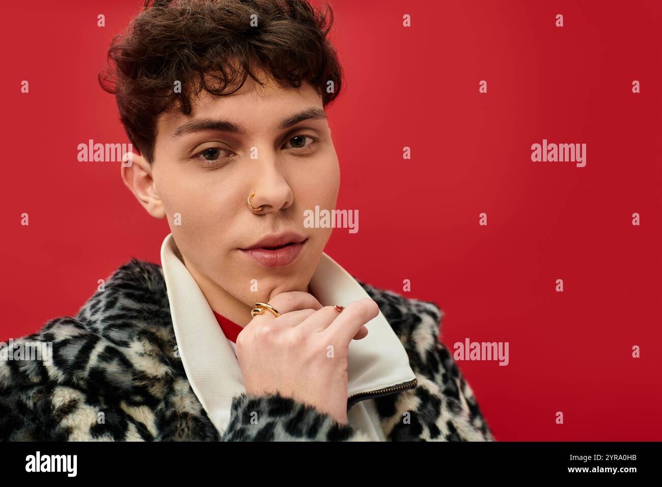 Handsome man showcases his unique style with a bold outfit and an ...