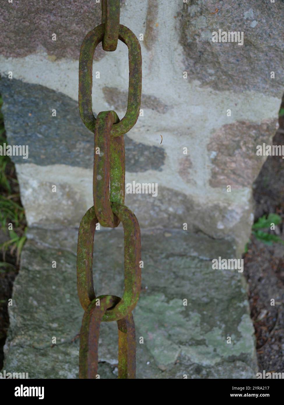 wrought iron chains on the memorial in Putbus stand for the chains of ...