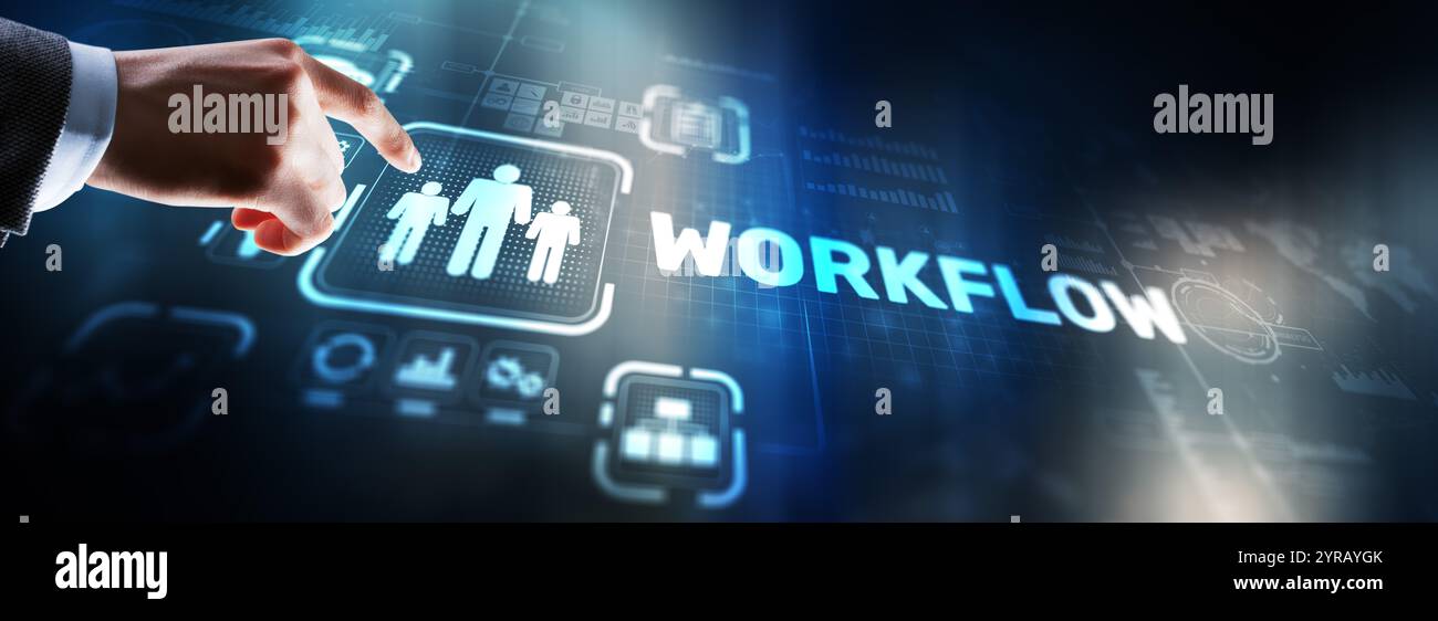 Workflow Repeatability Systematization Business Process. Business Technology Internet Stock Photo