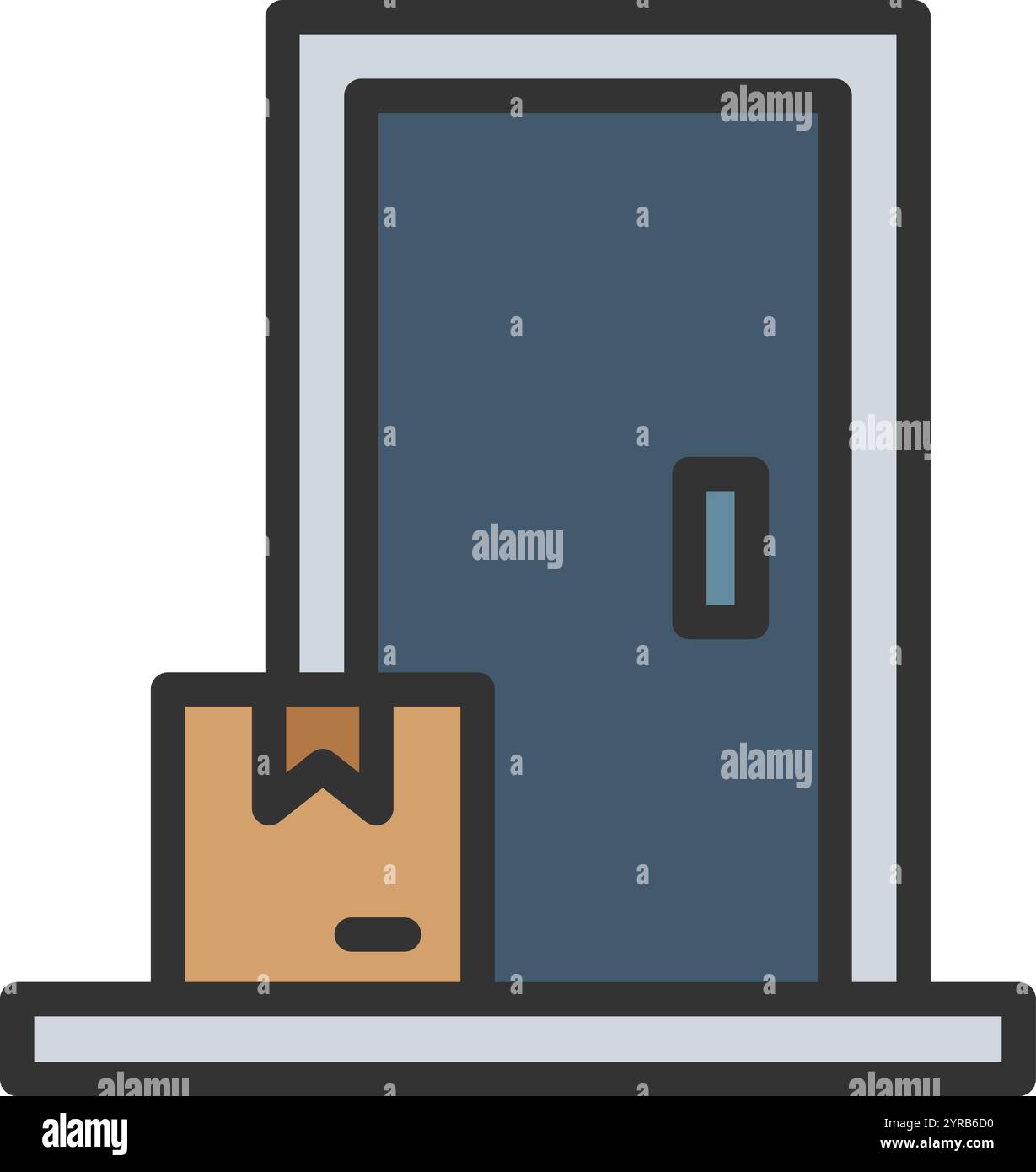 Door Delivery icon vector image. Suitable for mobile application web application and print media. Stock Vector