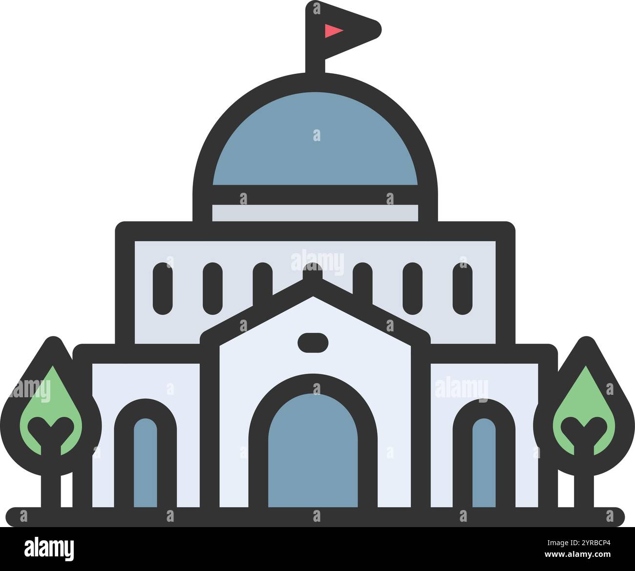 Government Building icon vector image. Suitable for mobile application web application and print media. Stock Vector