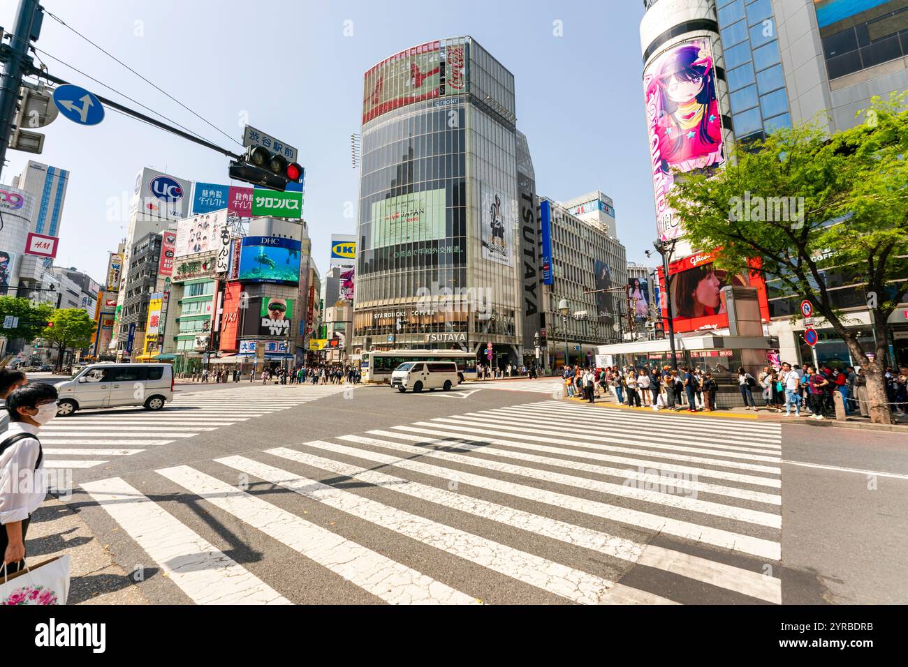 Pedestrian at traffic light on Shibuya Street. Shibuya