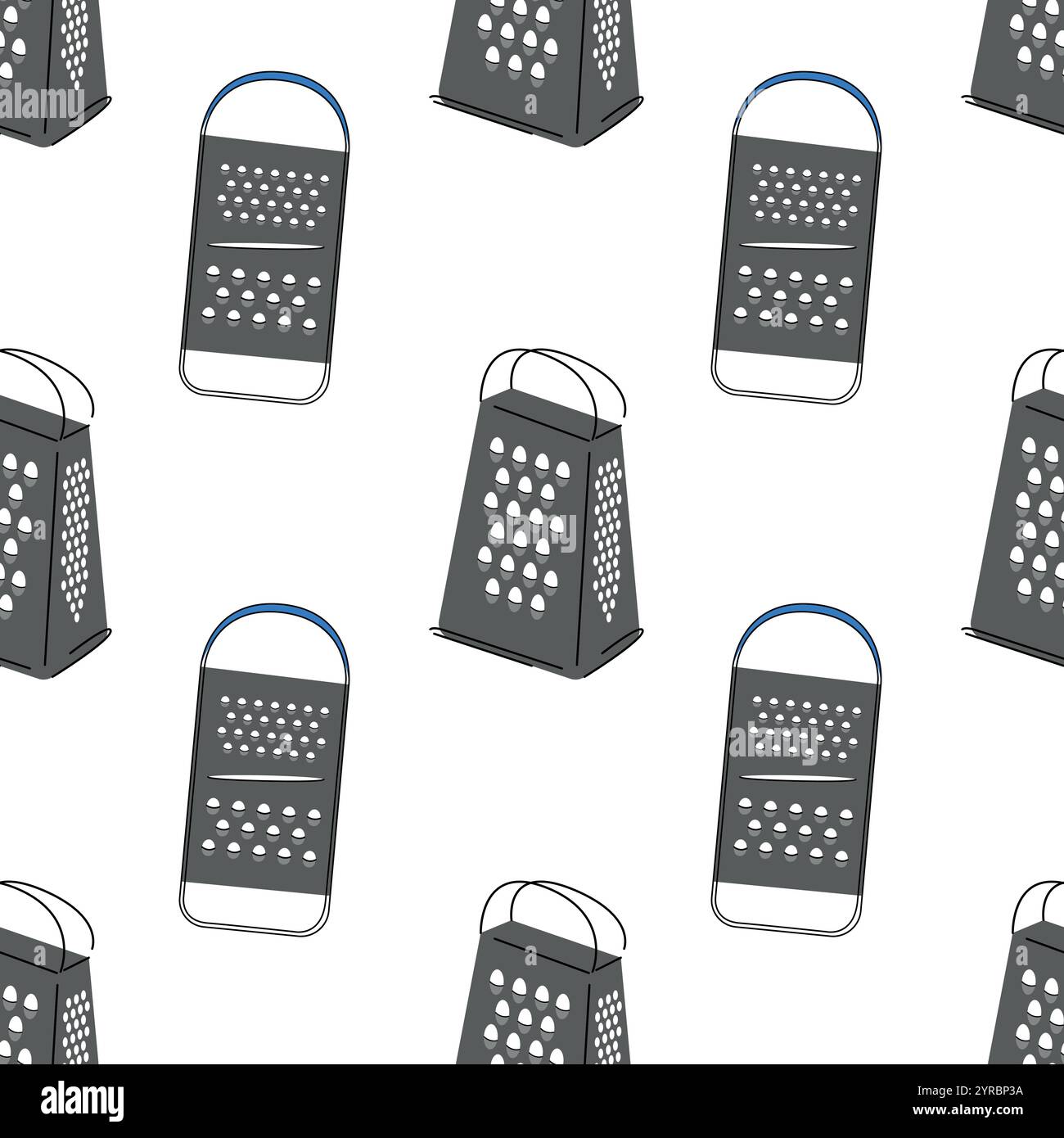 Seamless patterm with graters. Kitchen utensil. Cooking stuff. Stock Vector