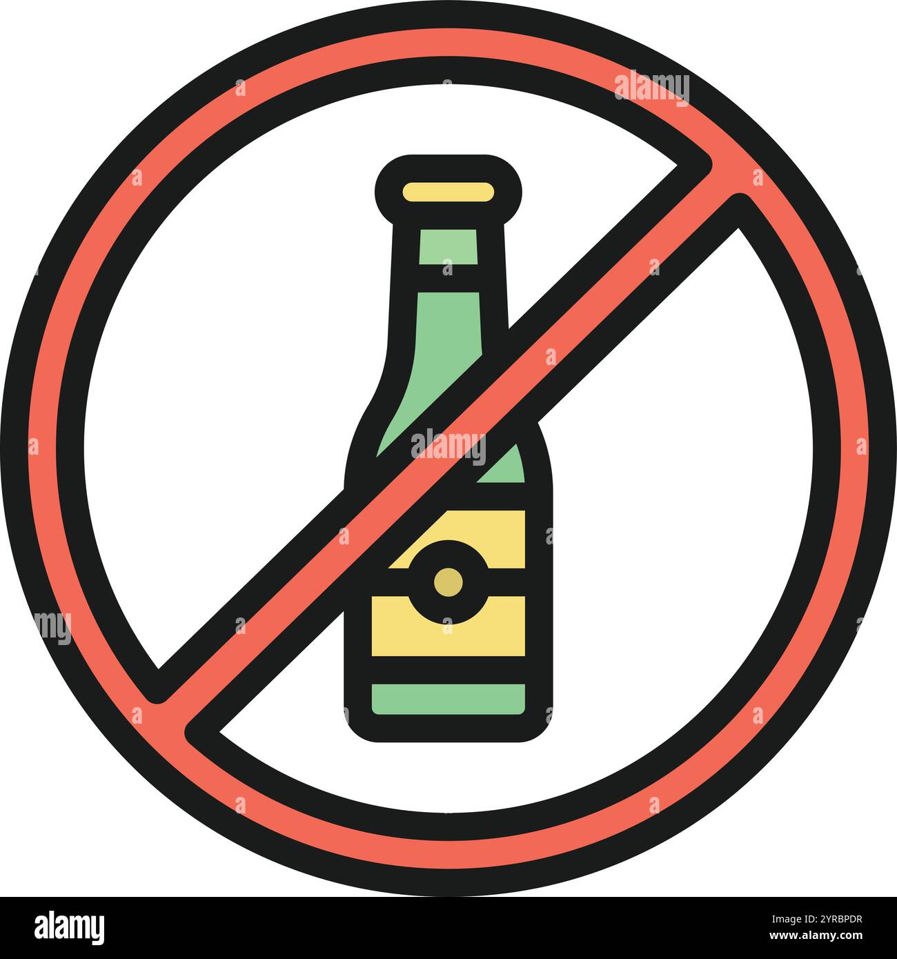No Alcohol icon vector image. Suitable for mobile application web application and print media. Stock Vector