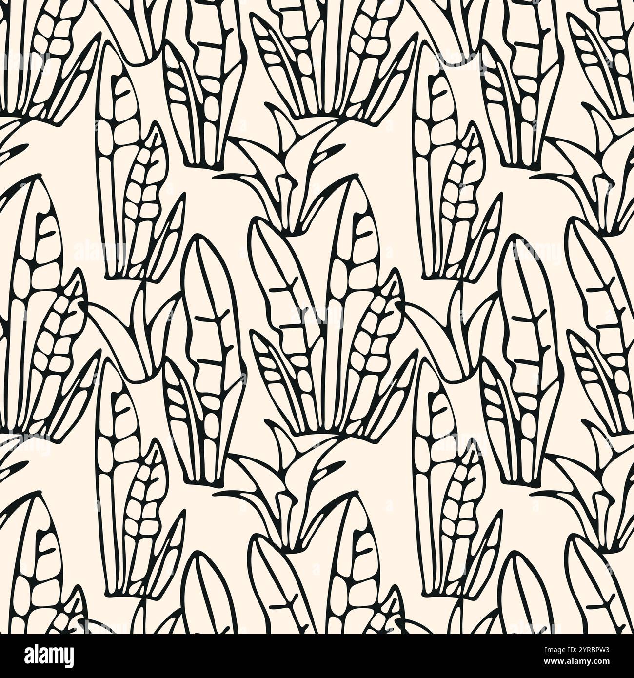 Seamless pattern with algae. Decorative seamless natural ornament. Stock Vector