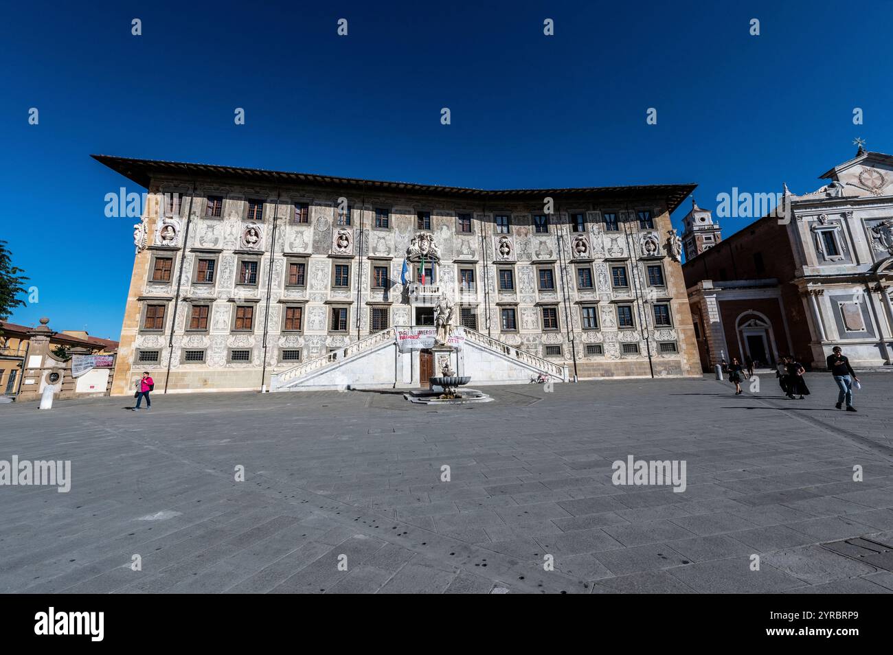 Palazzo della Carovana is a Late 16th-century palace & university with an ornate façade, housing fine art & sculptures Stock Photo
