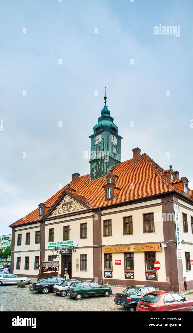 Ratusz (Town Hall) at Rynek (Market Square)  in Lubin, Lower Silesia region, Poland Stock Photo