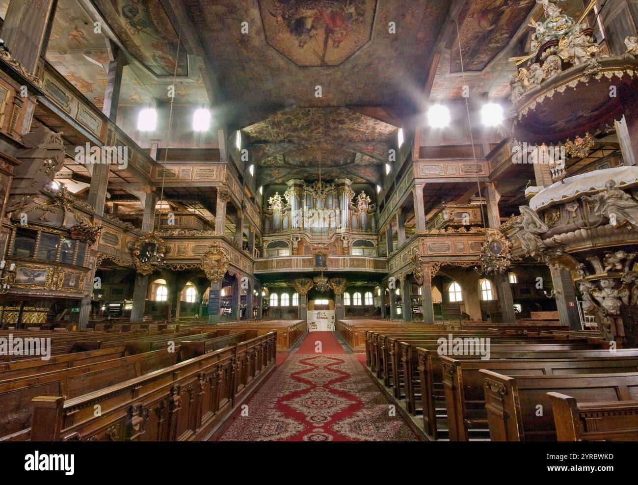 Baroque style interior of Church of Peace in Świdnica, Lower Silesia region, Poland Stock Photo