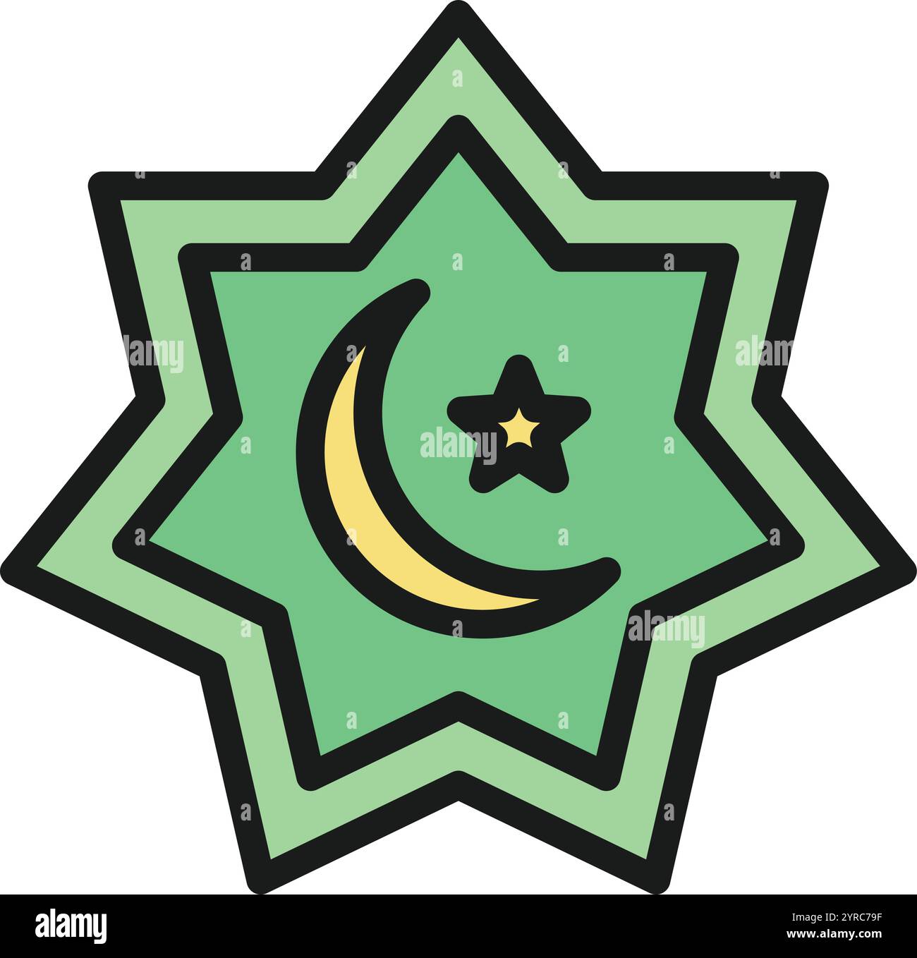Rub El Hizb icon vector image. Suitable for mobile application web application and print media. Stock Vector