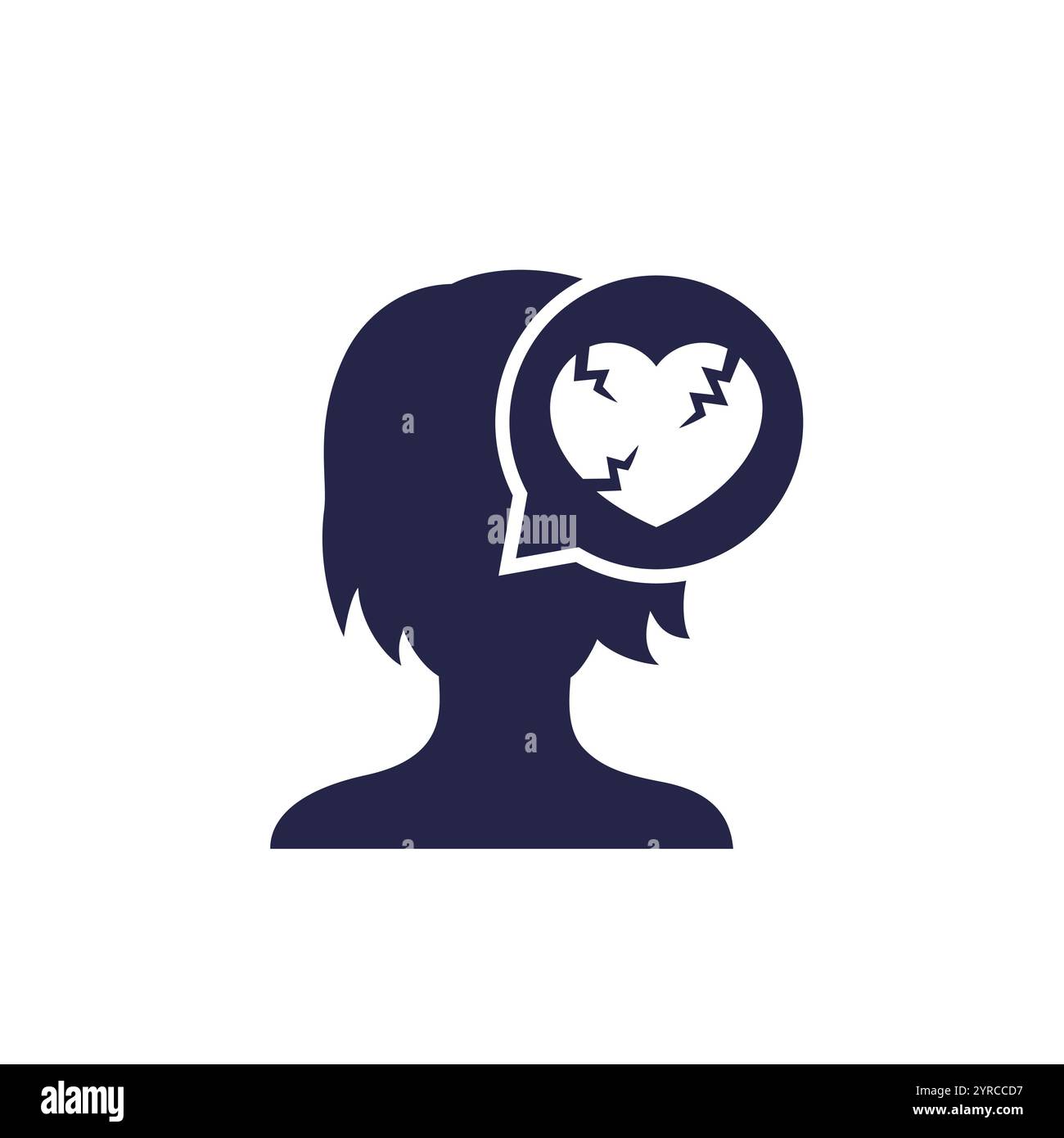 Broken heart icon over hi-res stock photography and images - Alamy