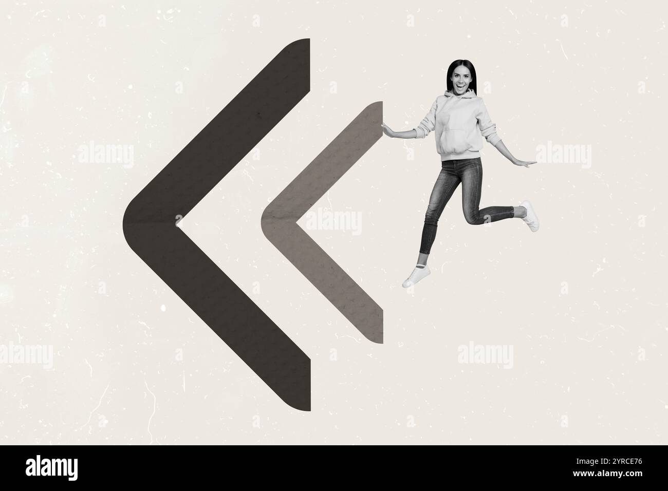 3D photo collage trend sketch template artwork of monochrome target ...