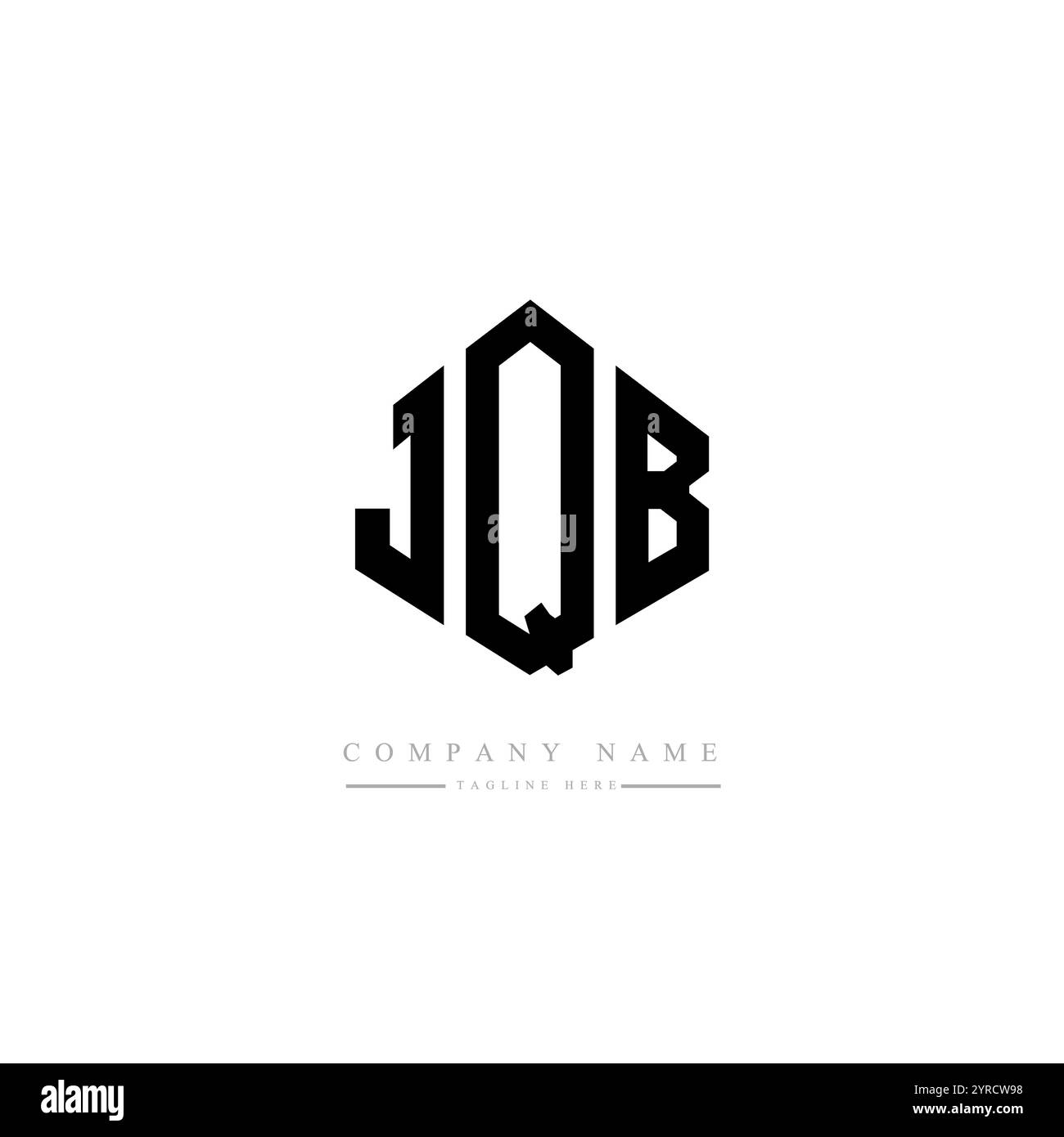 JQB letter logo design with polygon shape. JQB polygon and cube shape ...