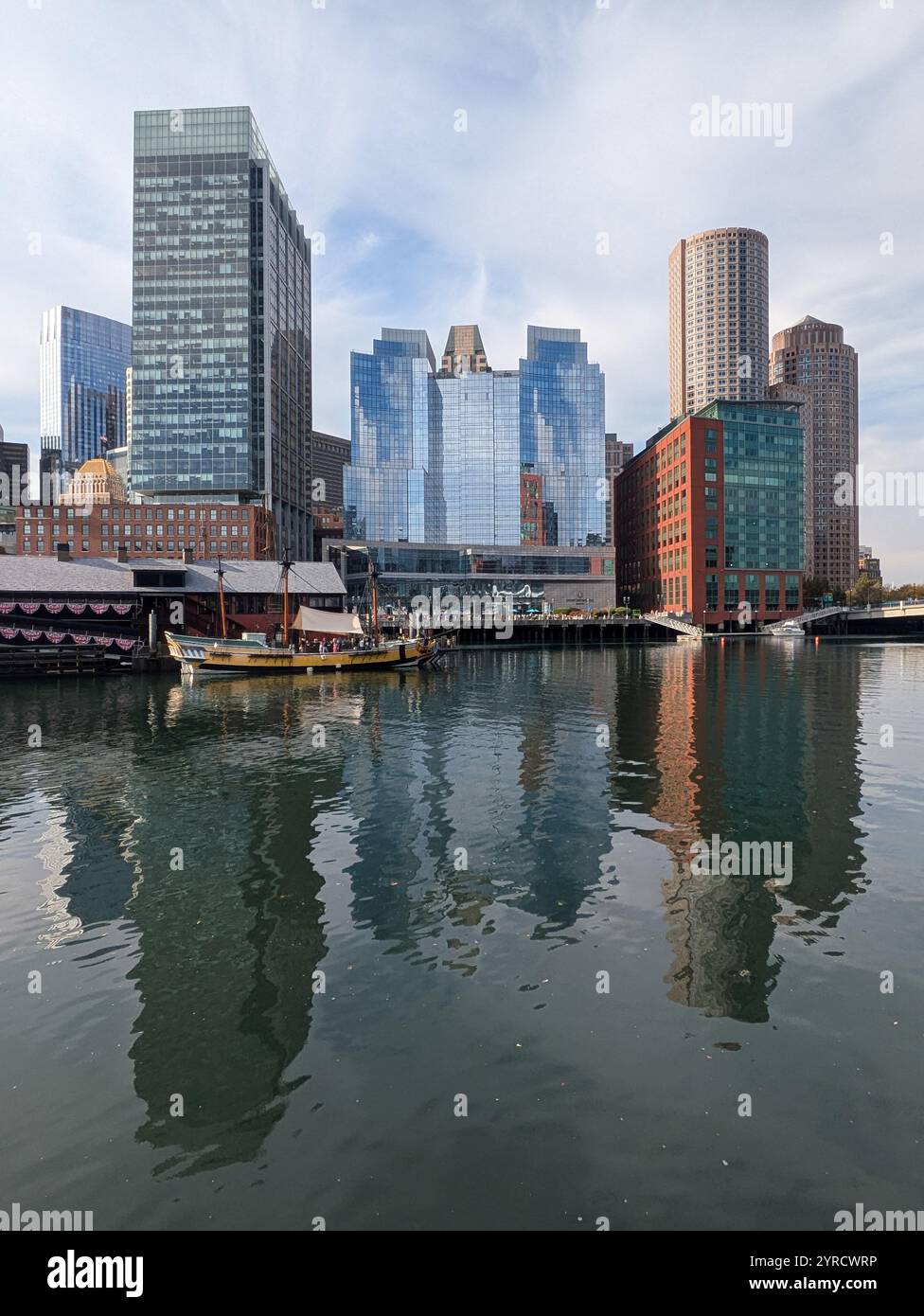 waterfront in bostons financial district - Smartphone Captured Stock Image