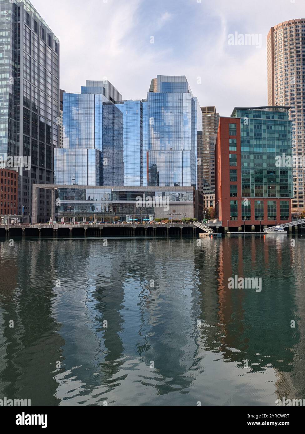 waterfront in bostons financial district - Smartphone Captured Stock Image