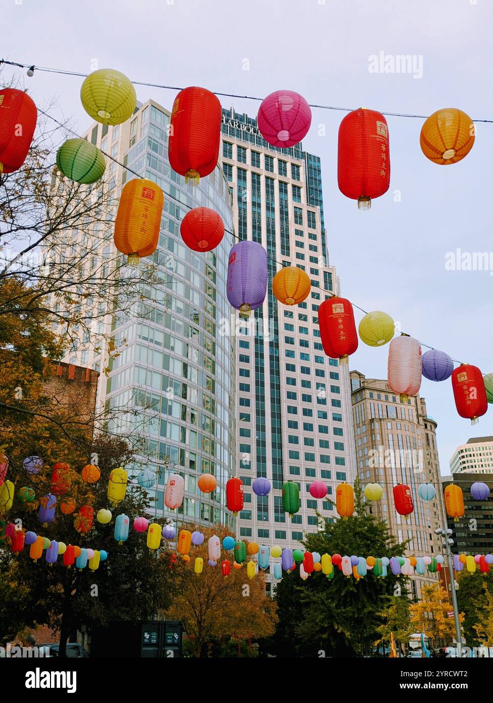 Colourful lanterns of china town in Boston Stock Photo