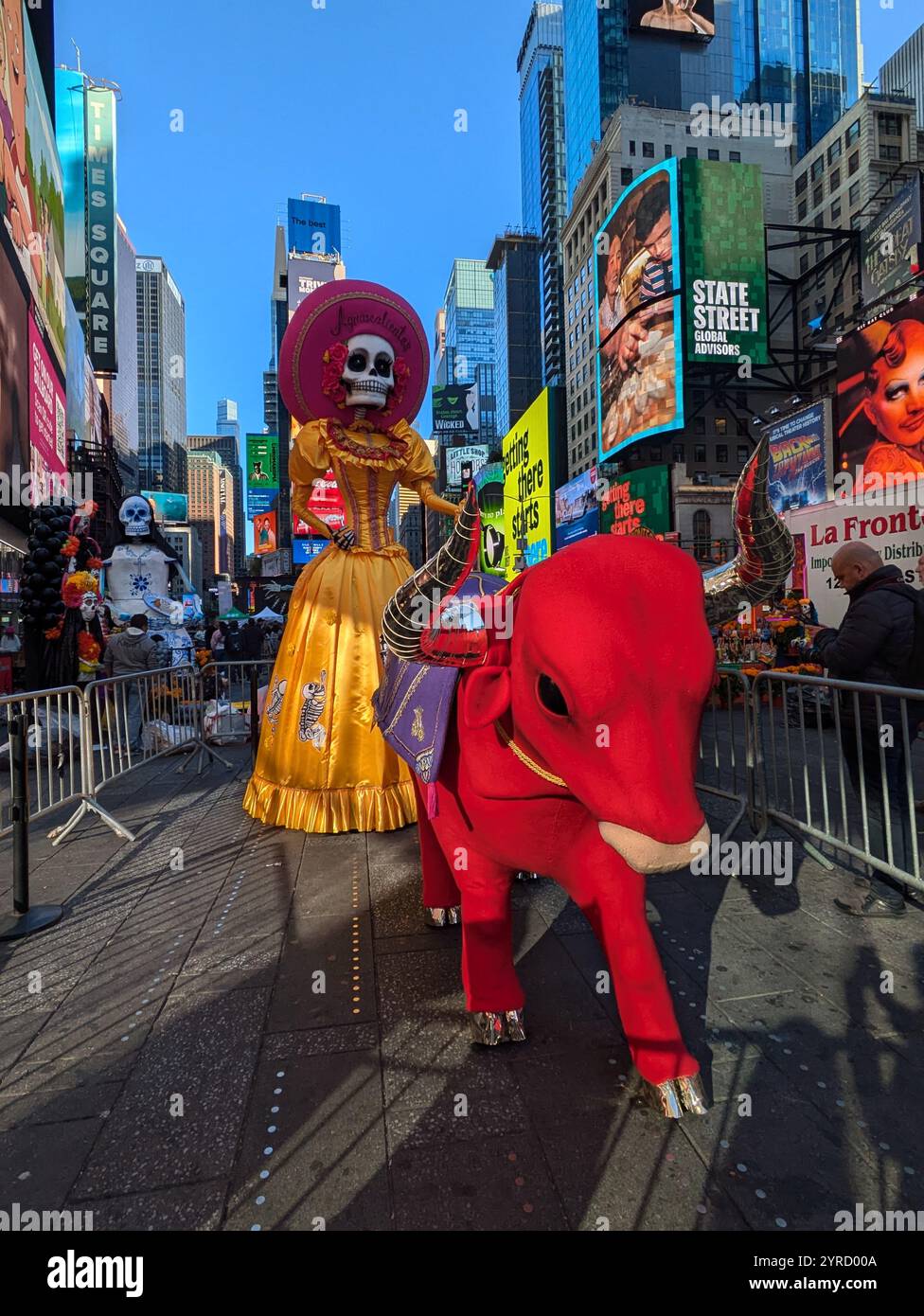 Day of the dead in Times Square NY - Smartphone Captured Stock Image