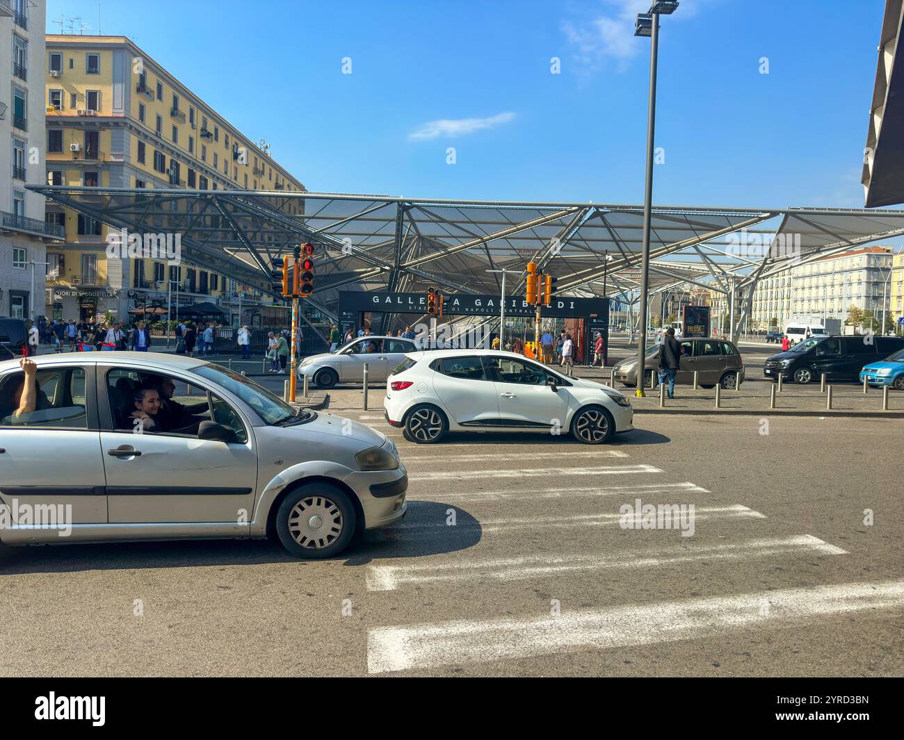 A vibrant street-level view of Napoli Piazza Garibaldi, Naples, Italy, captured in October 2023: Phillip Roberts - Smartphone Captured Stock Image