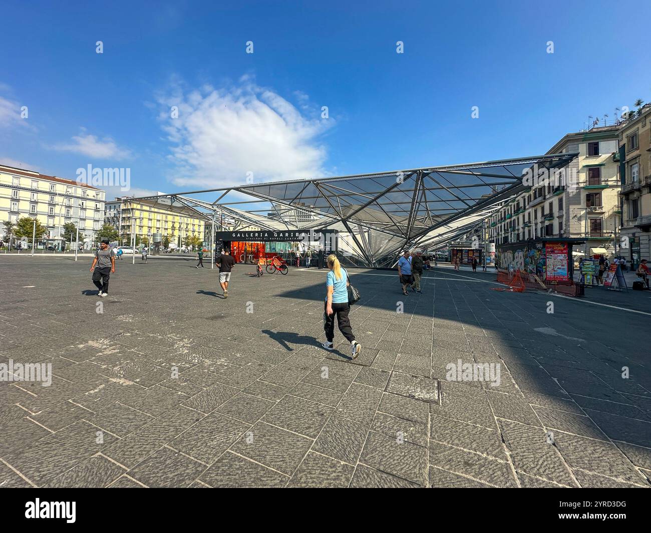 A vibrant street-level view of Napoli Piazza Garibaldi, Naples, Italy, captured in October 2023: Phillip Roberts - Smartphone Captured Stock Image