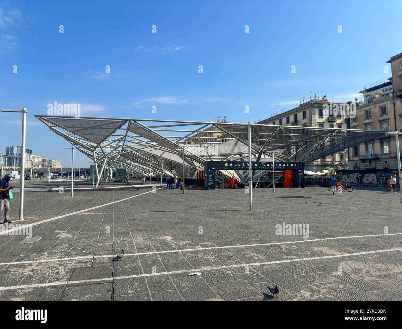 A vibrant street-level view of Napoli Piazza Garibaldi, Naples, Italy, captured in October 2023: Phillip Roberts - Smartphone Captured Stock Image