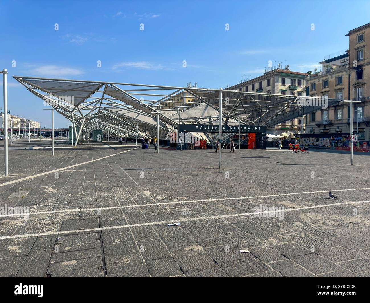 A vibrant street-level view of Napoli Piazza Garibaldi, Naples, Italy, captured in October 2023: Phillip Roberts - Smartphone Captured Stock Image