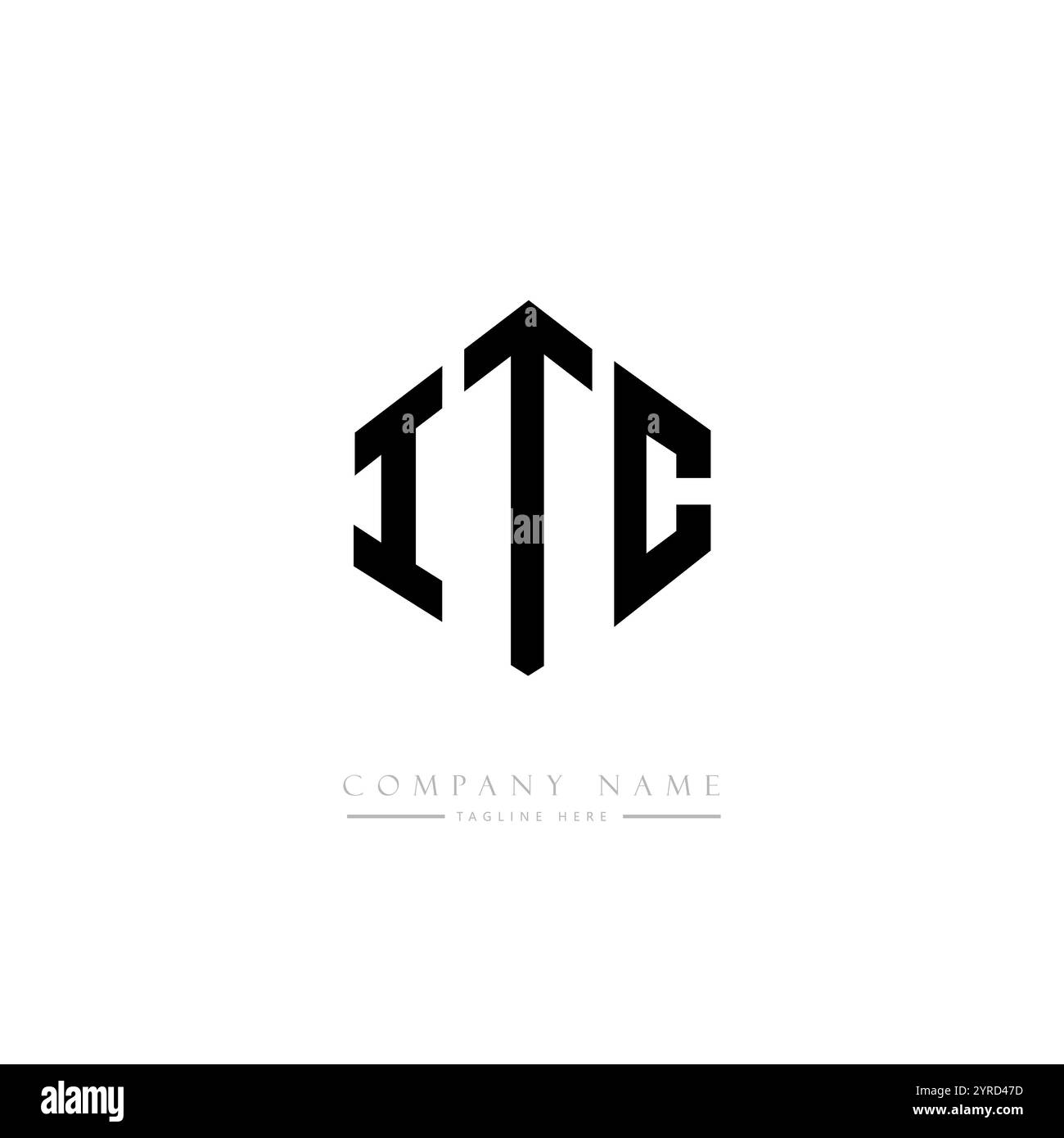 ITC letter logo design with polygon shape. ITC polygon and cube shape ...