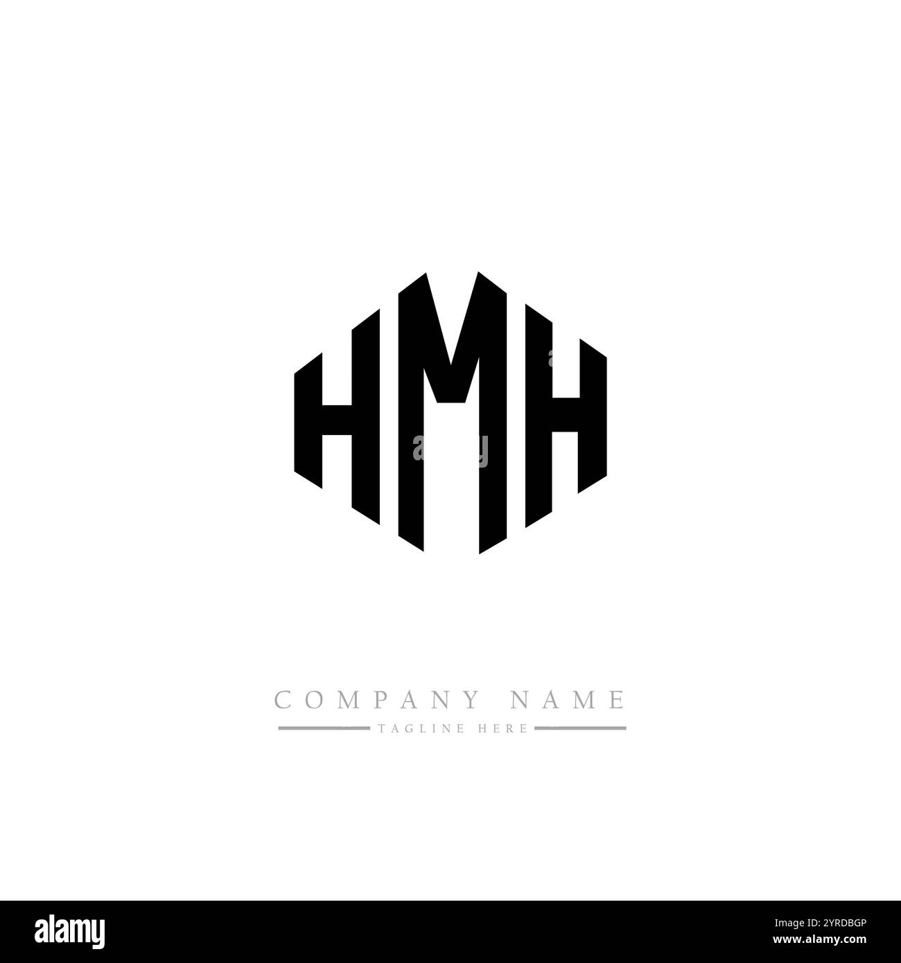 HMH letter logo design with polygon shape. HMH polygon and cube shape ...