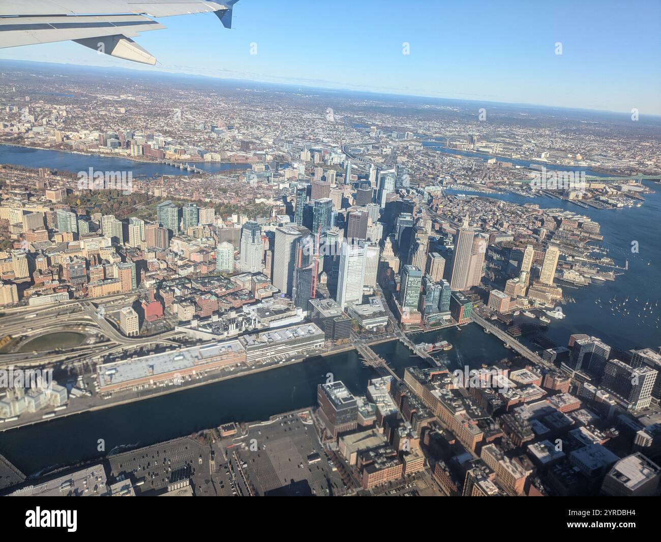 The City of Boston as seen from the sky - Smartphone Captured Stock Image