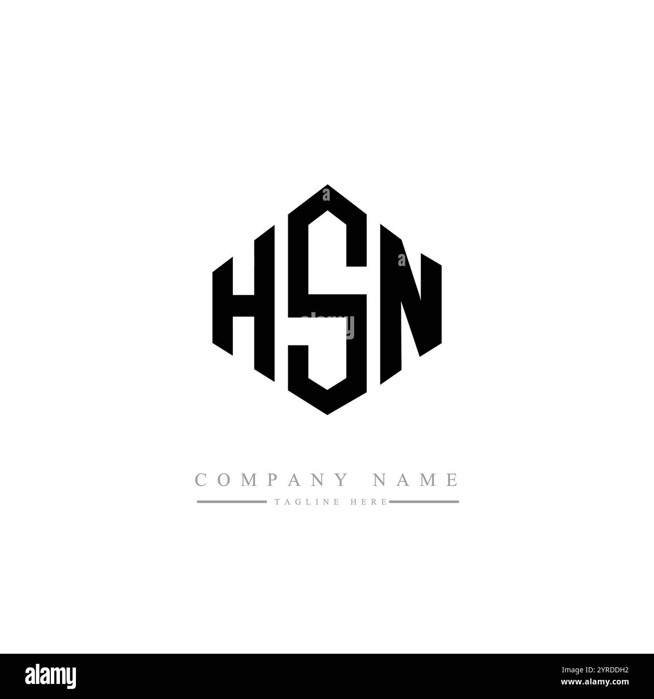 Hsn letter logo design with polygon shape hsn polygon and cube shape