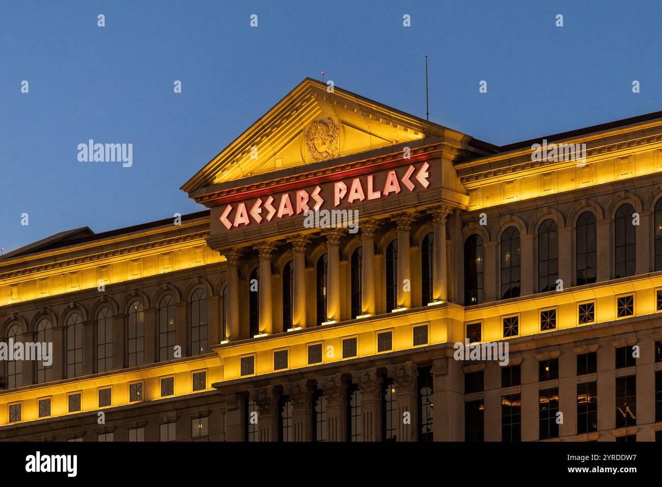 Caesars Palace is a luxury hotel and casino on the Las Vegas strip with a Roman Empire theme. Stock Photo