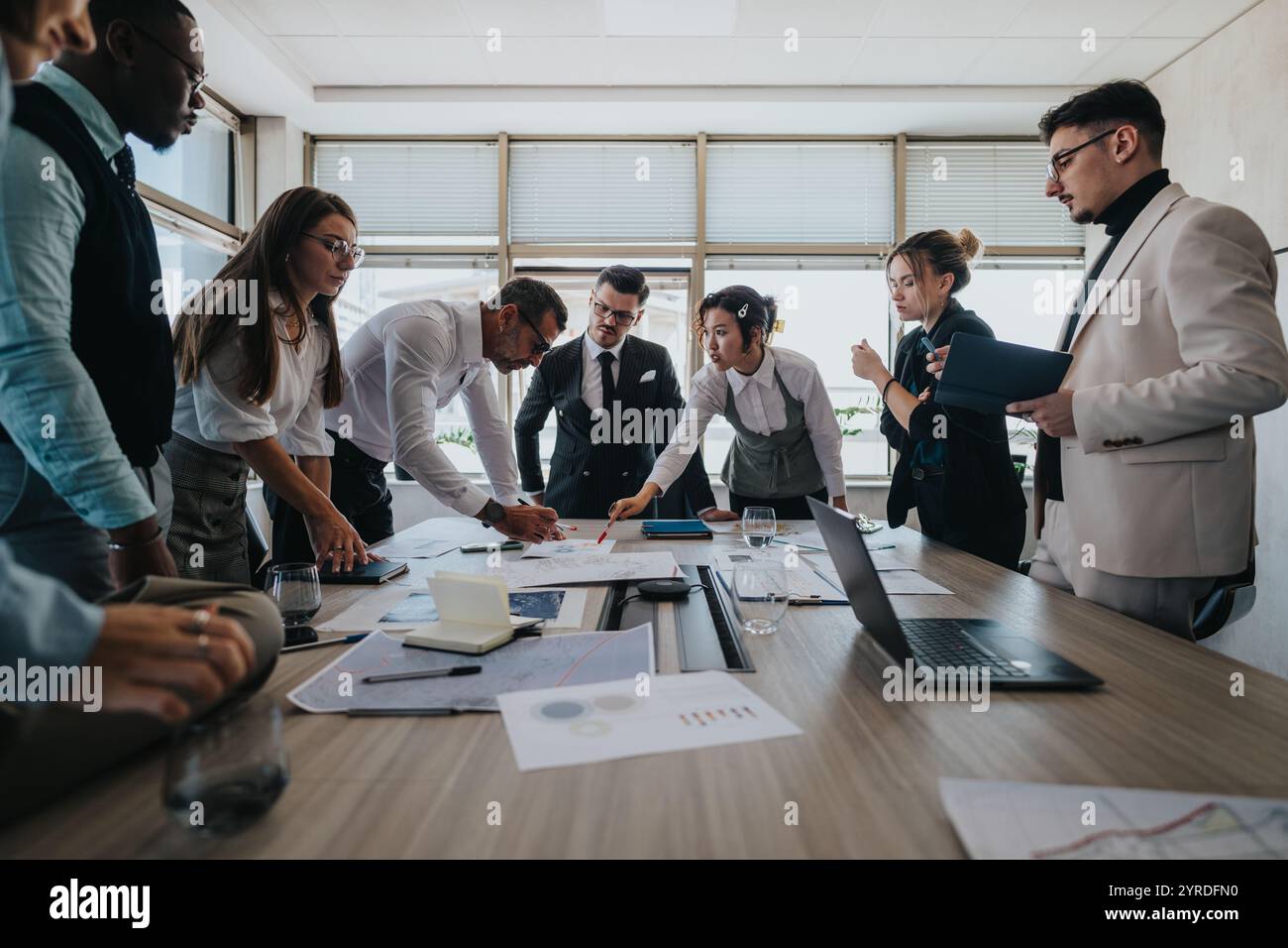 Active participation meeting modern workspace hi-res stock photography ...