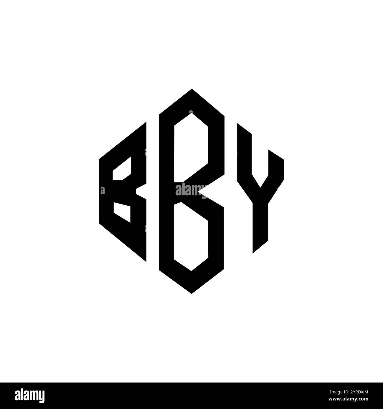 BBY letter logo design with polygon shape. BBY polygon and cube shape ...