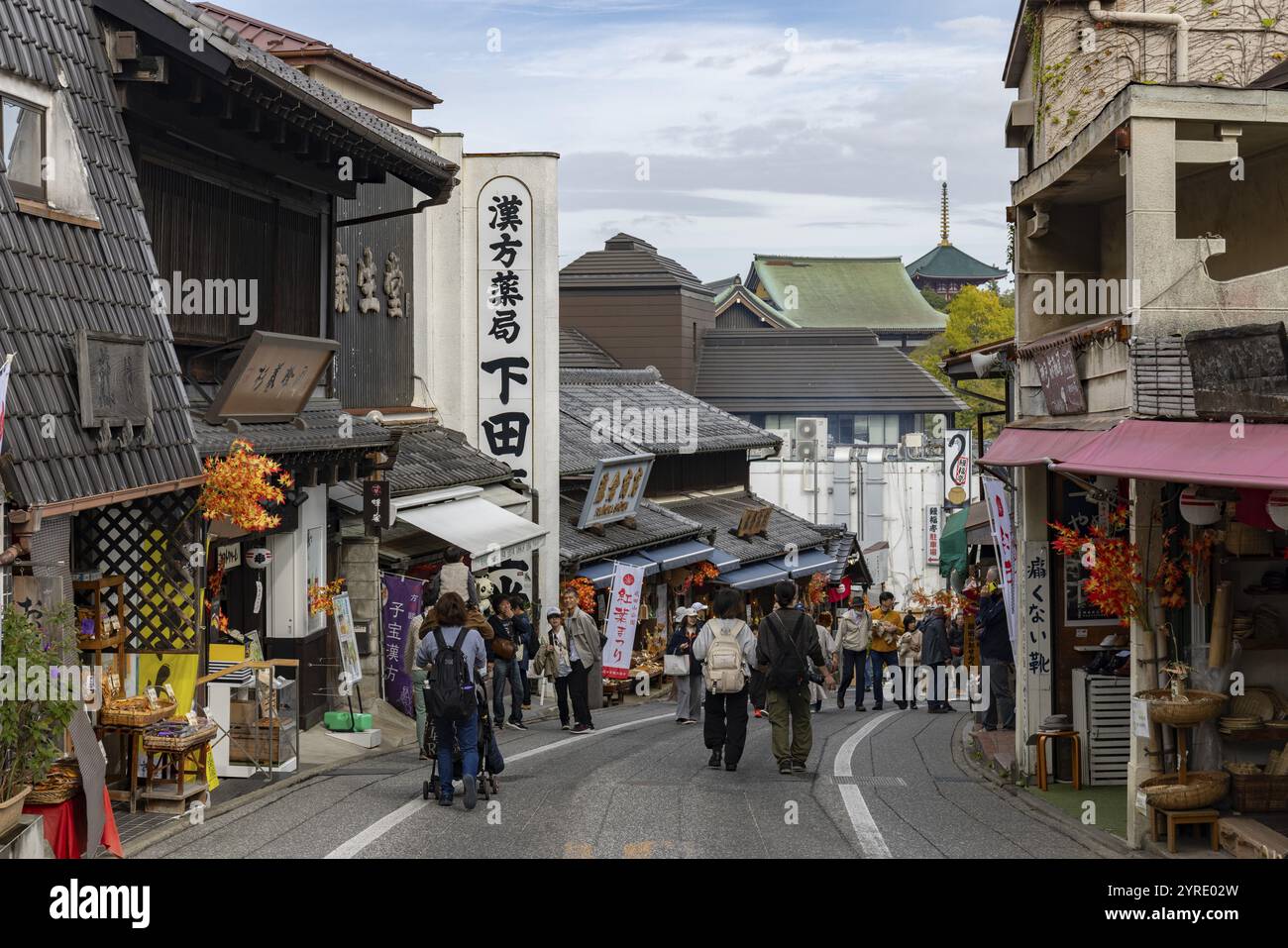 Omotesando Street, famous pedestrian zone in Narita, Chiba, Japan, Asia Stock Photo