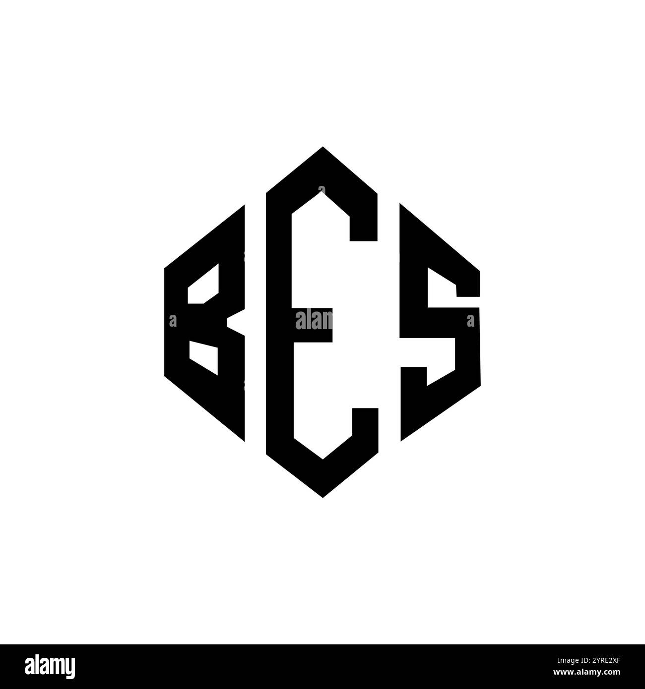 BES letter logo design with polygon shape. BES polygon and cube shape ...