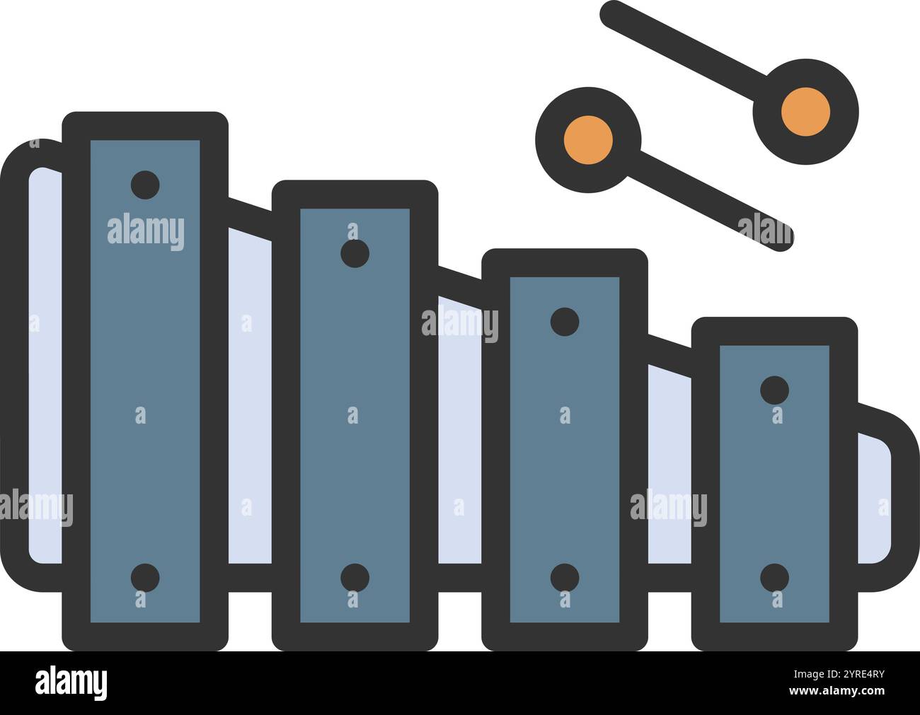 Xylophone icon vector image. Suitable for mobile application web application and print media. Stock Vector