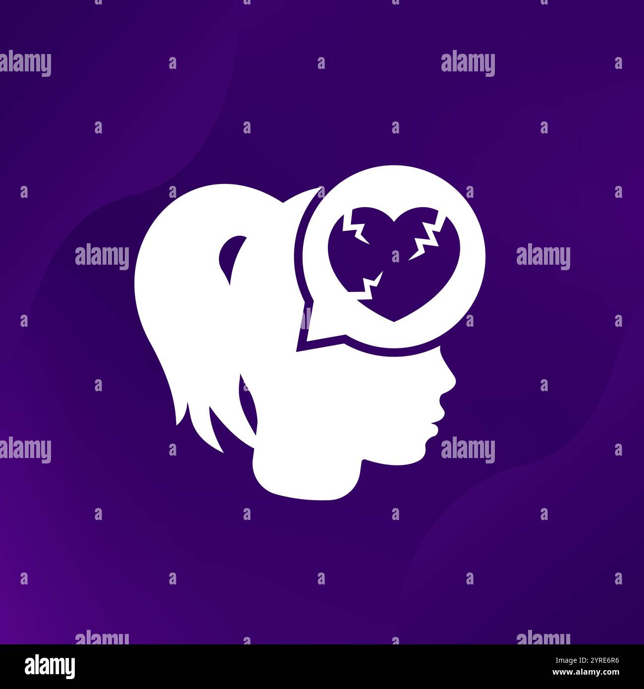 girl with broken heart icon, heartbreak vector Stock Vector Image & Art ...
