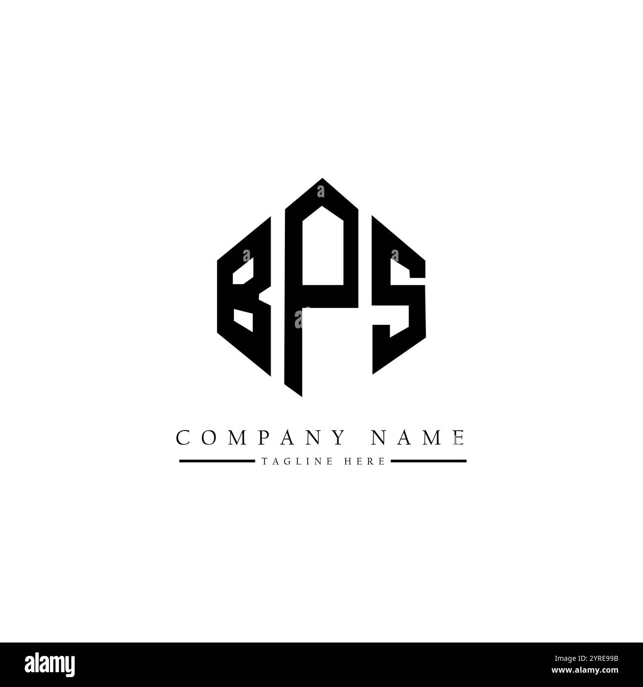 BPS letter logo design with polygon shape. BPS polygon and cube shape logo design. BPS hexagon vector logo template white and black colors. BPS monogr Stock Vector