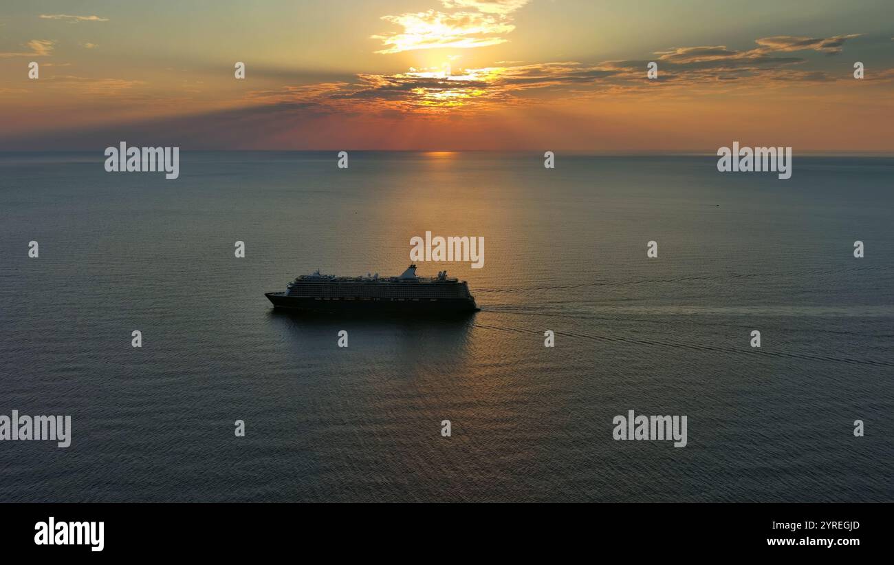 Cruise ship during sunset Stock Photo - Alamy