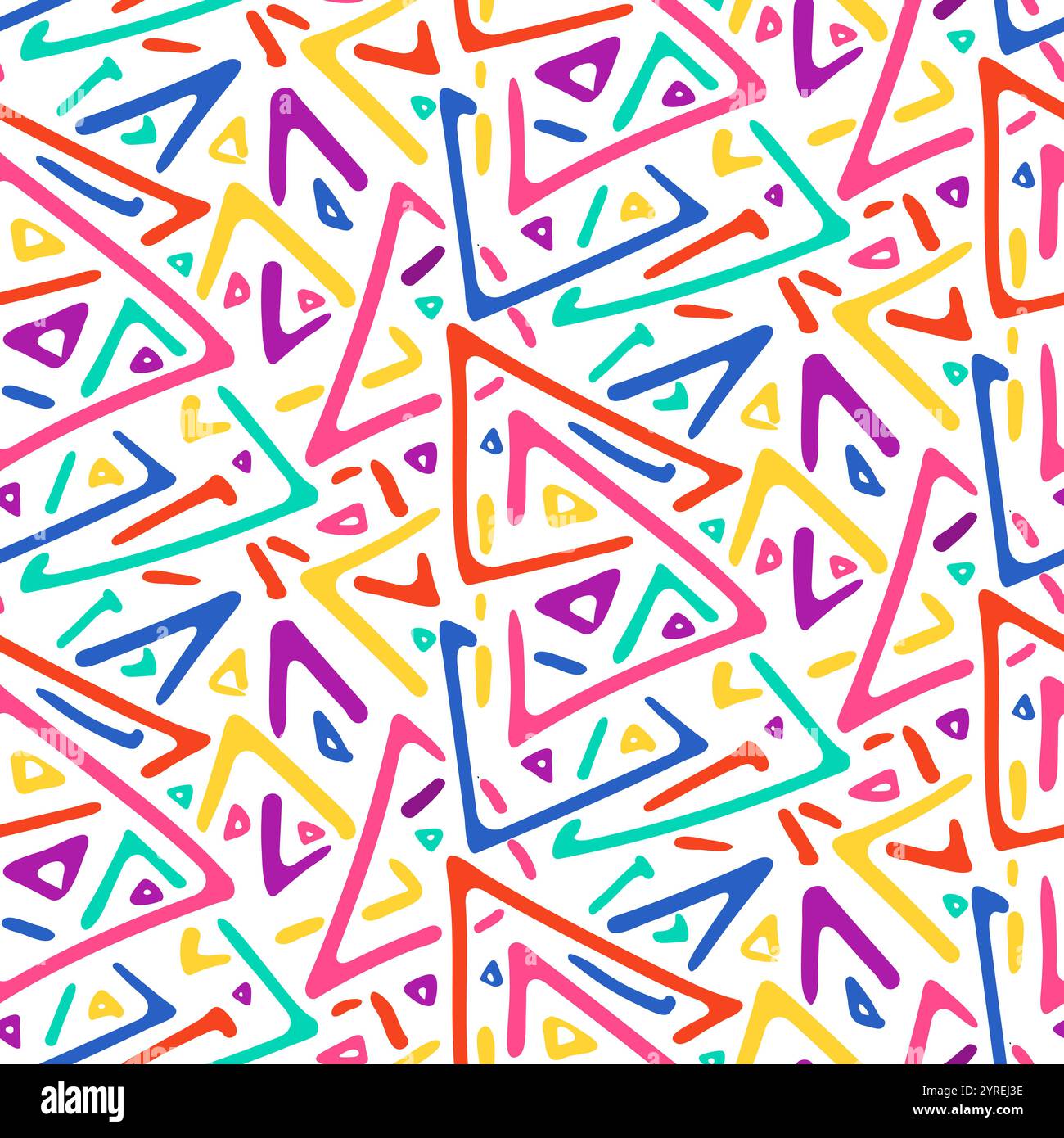 Light colorful sketch triangles seamless pattern Stock Vector