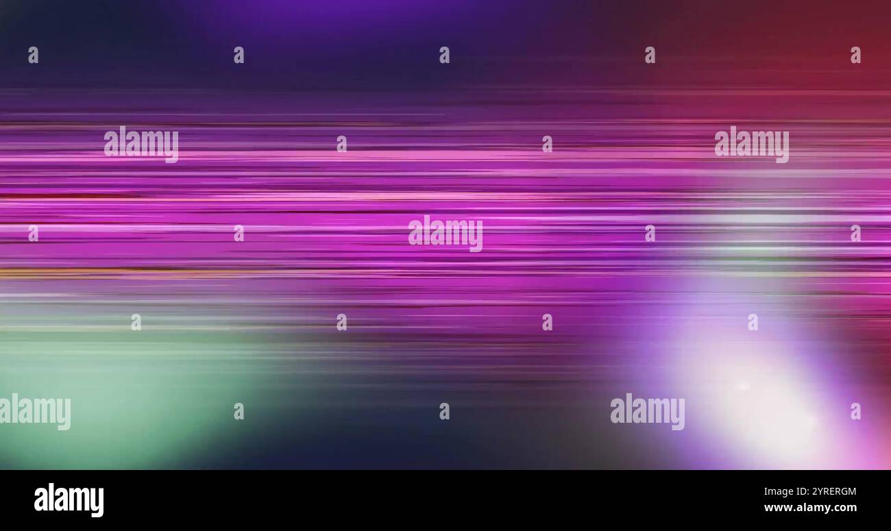 Image of glowing light trails on purple background. light, colour and ...