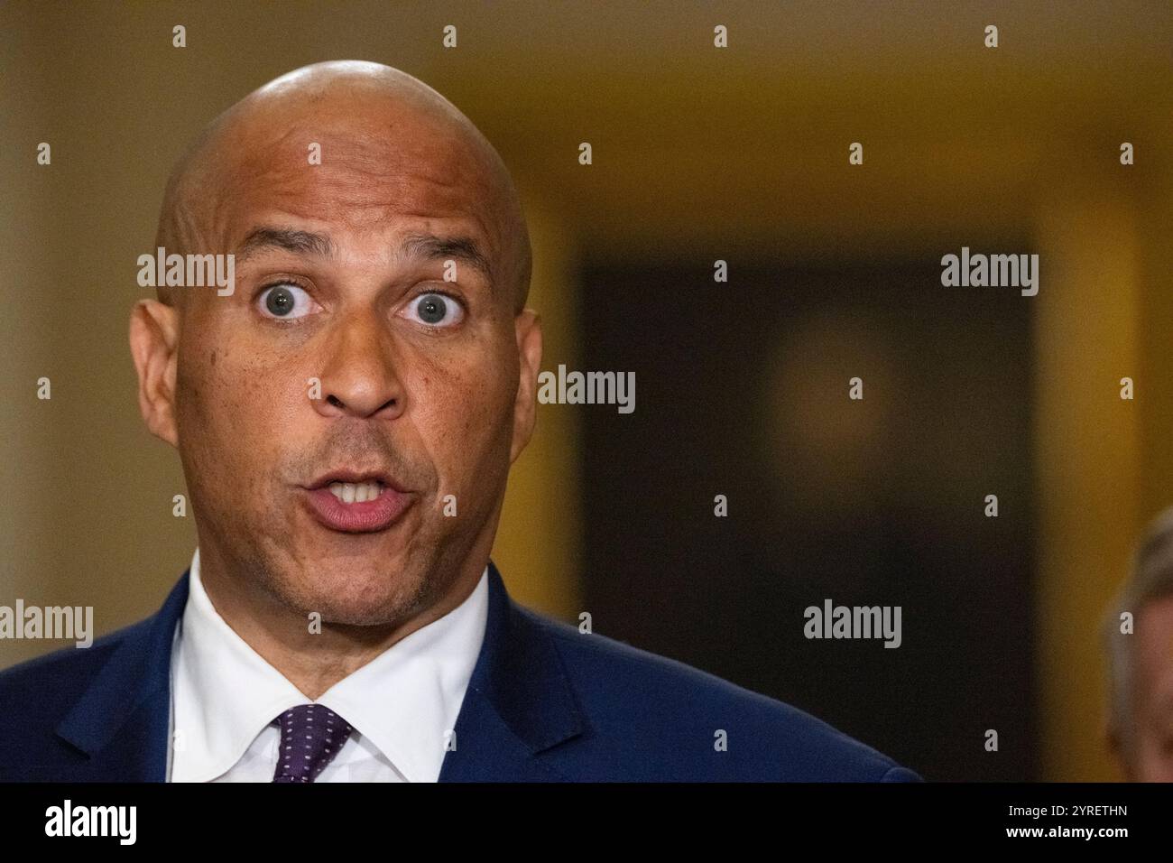 United States Senator Cory Booker (Democrat of New Jersey) speaks to(02)