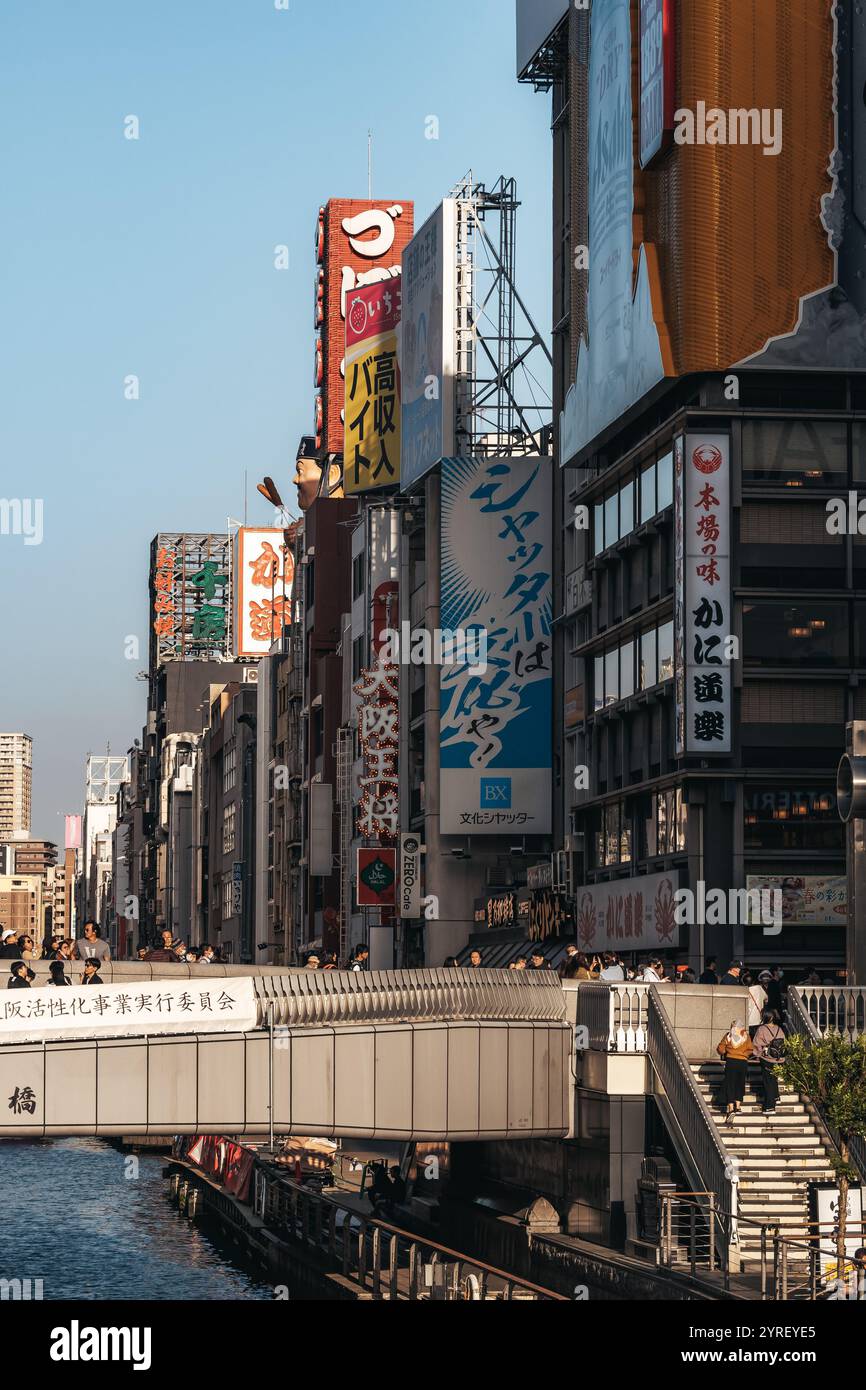 Dotonbori in Osaka, Japan, is a vibrant entertainment district known ...